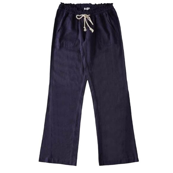 Roxy Oceanside Linen Blend Beach Capti Pants Indigo Women’s Size XL NWT - Picture 1 of 8